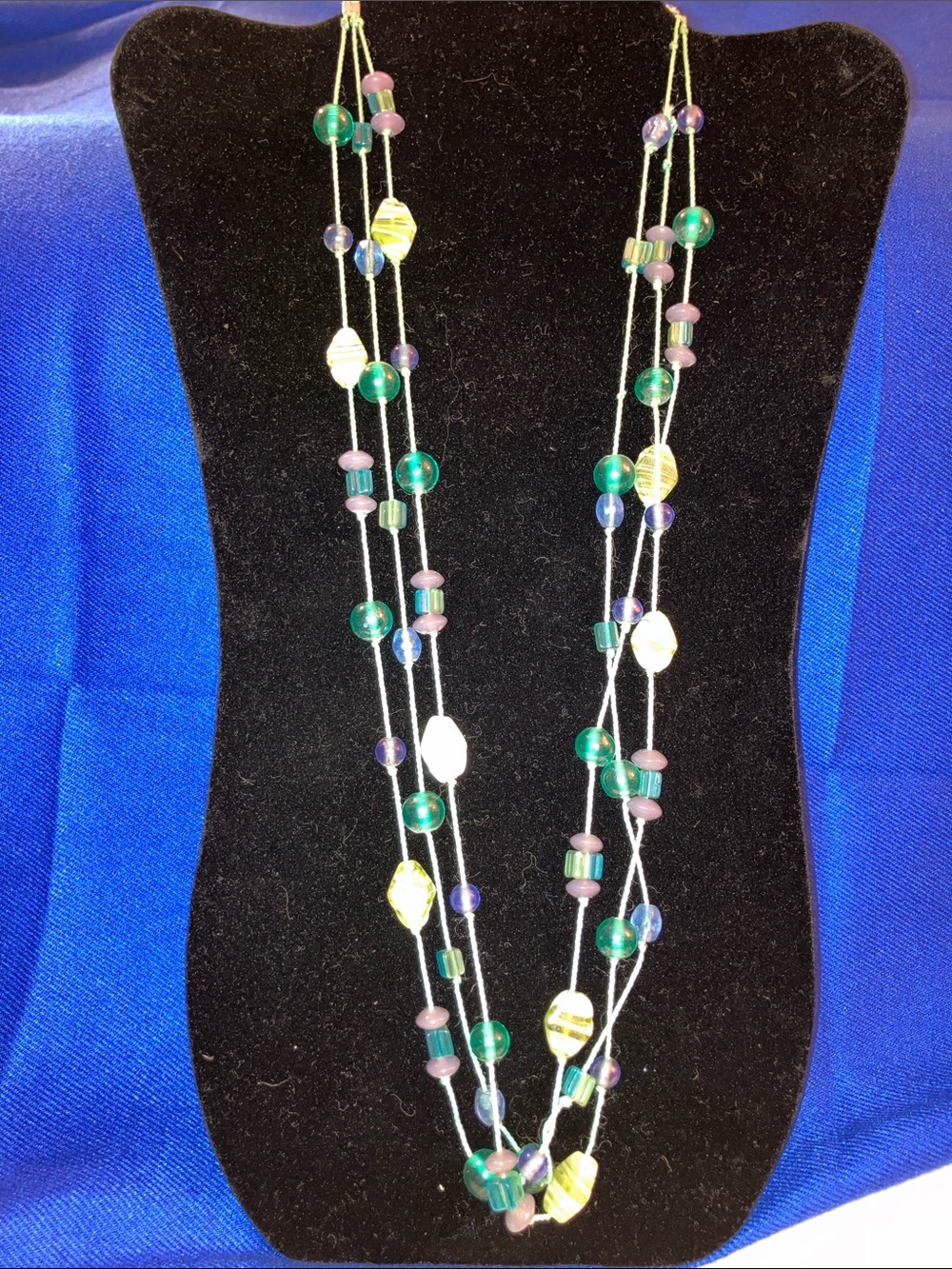 Turquoise Multi-Strand Beaded Necklace with Mixed Accent Beads